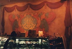 Installed painted canvas